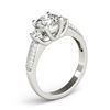 Image 4 : 1.25 CTW Certified VS/SI Diamond 3 Stone Micro Pavering 18K White Gold - REF-225K3R - 28020