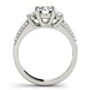Image 5 : 1.25 CTW Certified VS/SI Diamond 3 Stone Micro Pavering 18K White Gold - REF-225K3R - 28020