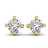 Image 1 : 1 CTW Certified VS/SI Diamond Solitaire Stud Earrings 14K Yellow Gold - REF-145M3F - 30401