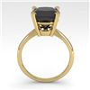 Image 4 : 6.0 CTW Cushion Black Diamond Engagement Designer Ring 18K Yellow Gold - REF-162M2F - 32461