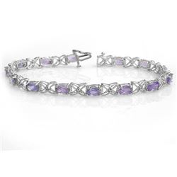 8.65 CTW Tanzanite & Diamond Bracelet 18K White Gold - REF-153N3Y - 13908