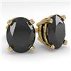 Image 1 : 10 CTW Oval Black Diamond Stud Designer Earrings 18K Yellow Gold - REF-234R5K - 32335