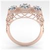 Image 4 : 2 CTW Past Present Future VS/SI Oval Cut Diamond Ring 18K Rose Gold - REF-421R6K - 36065