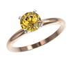 Image 2 : 1 CTW Certified Intense Yellow SI Diamond Solitaire Engagement Ring 10K Rose Gold - REF-136X4T - 328