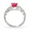 Image 2 : 2.31 CTW Ruby & Diamond Ring 18K White Gold - REF-70X9T - 13979