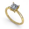Image 2 : 1.01 CTW Princess Cut VS/SI Diamond Engagement Designer Ring 14K Yellow Gold - REF-275K3R - 32167