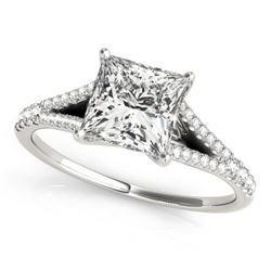 1.31 CTW Certified VS/SI Princess Diamond Solitaire Ring 18K White Gold - REF-369T3X - 27945