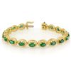 Image 1 : 10.0 CTW Emerald Bracelet 10K Yellow Gold - REF-109R3K - 11537