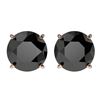 Image 1 : 3.18 CTW Fancy Black VS Diamond Solitaire Stud Earrings 10K Rose Gold - REF-80R9K - 36698