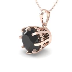 1 CTW Black Certified Diamond Solitaire Necklace 18K Rose Gold - REF-45H3W - 35723