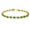 Image 1 : 5.0 CTW Emerald Bracelet 10K Yellow Gold - REF-43X3T - 13454