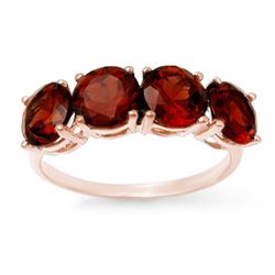 3.66 CTW Garnet Ring 18K Rose Gold - REF-37M3F - 12808