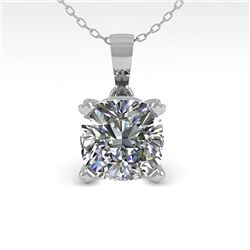 0.50 CTW VS/SI Cushion Diamond Designer Necklace 14K Rose Gold - REF-85N8Y - 38412