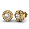 Image 2 : 1.5 CTW VS/SI Diamond Solitaire Art Deco Stud Earrings 18K Yellow Gold - REF-263K6R - 36982
