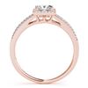 Image 2 : 1.4 CTW Certified VS/SI Princess Diamond Solitaire Halo Ring 18K Rose Gold - REF-428W2H - 27154