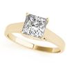 Image 2 : 0.75 CTW Certified VS/SI Princess Diamond Solitaire Ring 18K Yellow Gold - REF-207K8R - 28145