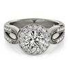Image 1 : 1.4 CTW Certified VS/SI Diamond Solitaire Halo Ring 18K White Gold - REF-418M2F - 27078