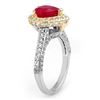 Image 2 : 3.10 CTW Ruby & Diamond Ring 14K 2-Tone Gold - REF-89H5W - 10701