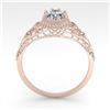 Image 4 : 1.0 CTW VS/SI Oval Diamond Solitaire Engagement Ring Deco 18K Rose Gold - REF-299X4T - 36038
