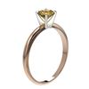 Image 4 : 0.76 CTW Certified Intense Yellow SI Diamond Solitaire Engagement Ring 10K Rose Gold - REF-85W5H - 3