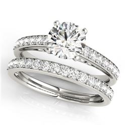 1.91 CTW Certified VS/SI Diamond Solitaire 2Pc Wedding Set 14K White Gold - REF-401X5T - 31607