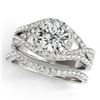 Image 1 : 1.4 CTW Certified VS/SI Diamond 2Pc Set Solitaire Halo 14K White Gold - REF-239T5X - 31002