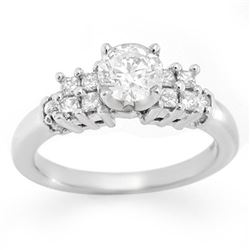 1.20 CTW Certified VS/SI Diamond Solitaire Ring 14K White Gold - REF-213X5T - 11290