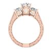 Image 4 : 2.01 CTW VS/SI Diamond Solitaire Art Deco 3 Stone Ring 18K Rose Gold - REF-527W3H - 36930