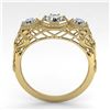 Image 4 : 1.00 CTW Past Present Future VS/SI Diamond Ring 18K Yellow Gold - REF-162M9F - 36058