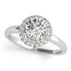 Image 1 : 1 CTW Certified VS/SI Diamond Solitaire Halo Ring 18K White Gold - REF-185M3F - 26476