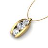 Image 2 : 1.07 CTW VS/SI Diamond Art Deco Stud Necklace 18K Yellow Gold - REF-158M2F - 37015