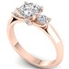 Image 2 : 1.5 CTW Certified VS/SI Diamond Solitaire 3 Stone Ring 14K Rose Gold - REF-395M5F - 30313