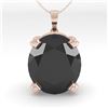 Image 2 : 9.0 CTW Oval Black Diamond Designer Necklace 18K Rose Gold - REF-207M8F - 32372