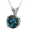 Image 2 : 1.53 CTW Certified Intense Blue SI Diamond Solitaire Necklace 10K White Gold - REF-245T5X - 36802