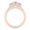 Image 4 : 1.67 CTW VS/SI Diamond Solitaire Art Deco 3 Stone Ring 18K Rose Gold - REF-281W8H - 37029
