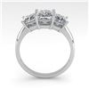 Image 4 : 2.0 CTW Princess VS/SI Diamond 3 Stone Designer Ring 18K White Gold - REF-390Y2N - 32472