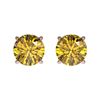 Image 1 : 1.04 CTW Certified Intense Yellow SI Diamond Solitaire Stud Earrings 10K Rose Gold - REF-141H8W - 36