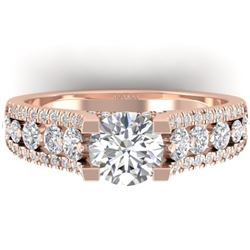 2.55 CTW Certified VS/SI Diamond Art Deco Micro Ring 14K Rose Gold - REF-431K5R - 30298