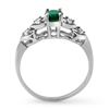 Image 2 : 0.57 CTW Emerald & Diamond Ring 18K White Gold - REF-30W8H - 12583