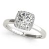 Image 2 : 1.08 CTW Certified VS/SI Diamond 2Pc Wedding Set Solitaire Halo 14K White Gold - REF-200Y2N - 30732