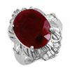 Image 1 : 7.84 CTW Ruby & Diamond Ring 18K White Gold - REF-94R8K - 13240
