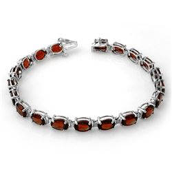 21.0 CTW Garnet Bracelet 10K White Gold - REF-56R8K - 13709