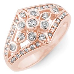 0.75 CTW Certified VS/SI Diamond Ring 14K Rose Gold - REF-67H3W - 11007