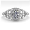 Image 1 : 0.50 CTW VS/SI Oval Diamond Solitaire Engagement Ring Deco 18K White Gold - REF-104W8H - 36021
