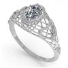 Image 2 : 0.50 CTW VS/SI Oval Diamond Solitaire Engagement Ring Deco 18K White Gold - REF-104W8H - 36021