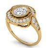 Image 2 : 1.55 CTW Certified VS/SI Diamond Solitaire Art Deco Ring 14K Yellow Gold - REF-367M3F - 30539