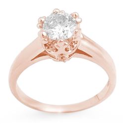 1.0 CTW Certified VS/SI Diamond Ring 14K Rose Gold - REF-274K2R - 11547
