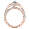 Image 4 : 3 CTW Princess VS/SI Diamond Solitaire Art Deco 3 Stone Ring 18K Rose Gold - REF-563F6M - 37134