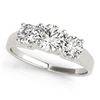 Image 2 : 1.3 CTW Certified VS/SI Diamond 3 Stone Ring 18K White Gold - REF-235K3R - 28053
