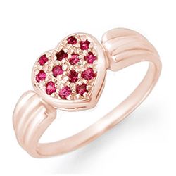 0.40 CTW Pink Sapphire Ring 18K Rose Gold - REF-38R2K - 13645